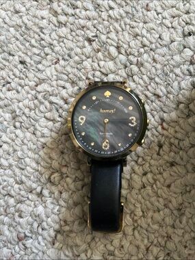 kate spade Black Mother-of-Pearl Dial Watch with Gold Accents